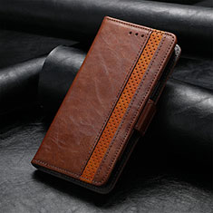 Leather Case Stands Flip Cover Holder S10D for Xiaomi Mi 12T Pro 5G Brown