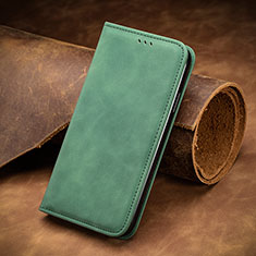 Leather Case Stands Flip Cover Holder S12D for Huawei Honor 70 Lite 5G Green