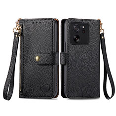Leather Case Stands Flip Cover Holder S15D for Xiaomi Mi 13T Pro 5G Black