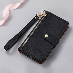 Leather Case Stands Flip Cover Holder S16D for Samsung Galaxy S22 Ultra 5G Black