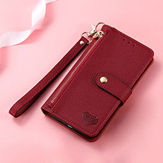 Leather Case Stands Flip Cover Holder S16D for Samsung Galaxy S22 Ultra 5G Red