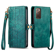 Leather Case Stands Flip Cover Holder S18D for Samsung Galaxy S20 FE 4G Green