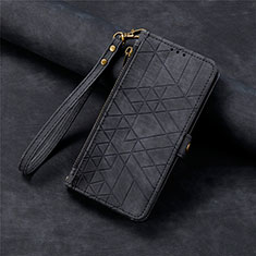 Leather Case Stands Flip Cover Holder S18D for Samsung Galaxy S22 5G Black