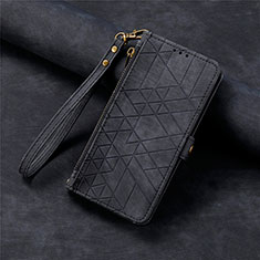 Leather Case Stands Flip Cover Holder S18D for Samsung Galaxy S22 Ultra 5G Black