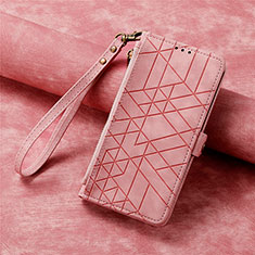 Leather Case Stands Flip Cover Holder S18D for Samsung Galaxy S23 Ultra 5G Pink