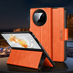 Leather Case Stands Flip Cover Holder SD1 for Huawei Mate X3 Orange