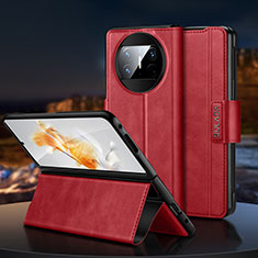 Leather Case Stands Flip Cover Holder SD1 for Huawei Mate X3 Red