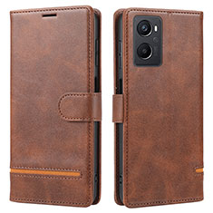 Leather Case Stands Flip Cover Holder SY1 for OnePlus Nord N20 5G Brown