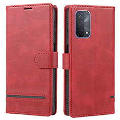 Leather Case Stands Flip Cover Holder SY1 for OnePlus Nord N200 5G Red