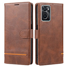 Leather Case Stands Flip Cover Holder SY1 for Oppo A36 Brown