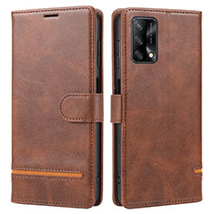 Leather Case Stands Flip Cover Holder SY1 for Oppo A74 4G Brown