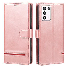 Leather Case Stands Flip Cover Holder SY1 for Oppo K9S 5G Pink