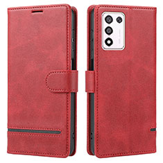 Leather Case Stands Flip Cover Holder SY1 for Oppo K9S 5G Red