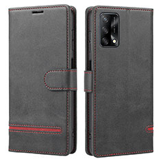 Leather Case Stands Flip Cover Holder SY1 for Oppo Reno6 Lite Black