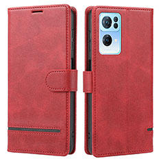 Leather Case Stands Flip Cover Holder SY1 for Oppo Reno7 Pro 5G Red