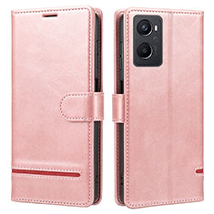 Leather Case Stands Flip Cover Holder SY1 for Oppo Reno8 Lite 5G Pink