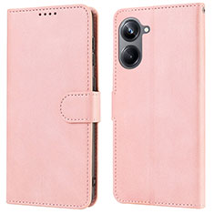 Leather Case Stands Flip Cover Holder SY1 for Realme 10 Pro 5G Pink