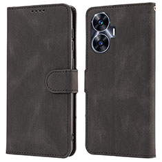 Leather Case Stands Flip Cover Holder SY1 for Realme C55 Black