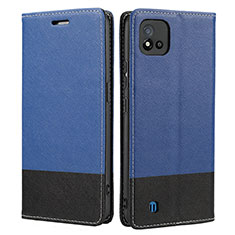 Leather Case Stands Flip Cover Holder SY2 for Realme Narzo 50i Blue