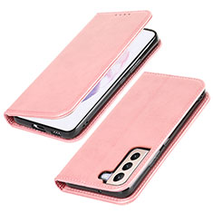Leather Case Stands Flip Cover Holder T06D for Samsung Galaxy S21 Plus 5G Pink