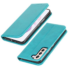 Leather Case Stands Flip Cover Holder T06D for Samsung Galaxy S21 Plus 5G Sky Blue