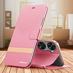 Leather Case Stands Flip Cover Holder TB1 for Huawei Nova 11 SE Hot Pink