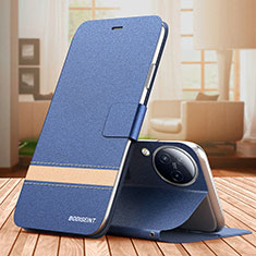 Leather Case Stands Flip Cover Holder TB1 for Xiaomi Civi 3 5G Blue