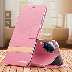 Leather Case Stands Flip Cover Holder TB1 for Xiaomi Civi 3 5G Hot Pink