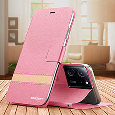 Leather Case Stands Flip Cover Holder TB1 for Xiaomi Mi 13T 5G Hot Pink