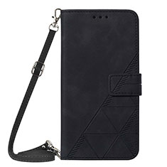 Leather Case Stands Flip Cover Holder Y01B for Apple iPhone 13 Black