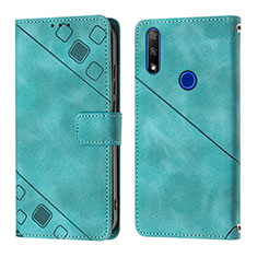 Leather Case Stands Flip Cover Holder Y01B for Huawei Honor 9X Green