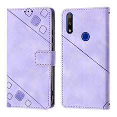 Leather Case Stands Flip Cover Holder Y01B for Huawei Honor 9X Purple