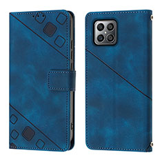 Leather Case Stands Flip Cover Holder Y01B for Huawei Honor X8 4G Blue