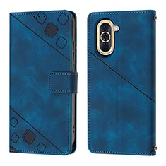 Leather Case Stands Flip Cover Holder Y01B for Huawei Nova 10 Blue