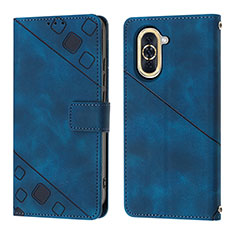 Leather Case Stands Flip Cover Holder Y01B for Huawei Nova 10 Pro Blue