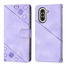 Leather Case Stands Flip Cover Holder Y01B for Huawei Nova 10 Pro Purple