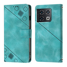 Leather Case Stands Flip Cover Holder Y01B for OnePlus 10 Pro 5G Green