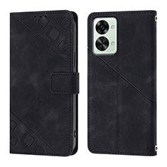 Leather Case Stands Flip Cover Holder Y01B for OnePlus Nord 2T 5G Black