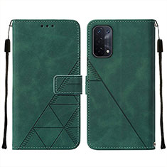 Leather Case Stands Flip Cover Holder Y01B for OnePlus Nord N200 5G Green