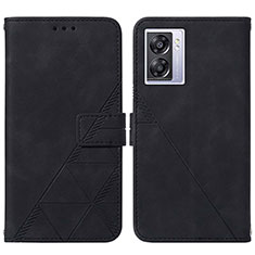 Leather Case Stands Flip Cover Holder Y01B for OnePlus Nord N300 5G Black