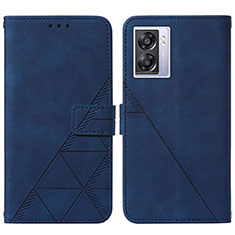 Leather Case Stands Flip Cover Holder Y01B for OnePlus Nord N300 5G Blue