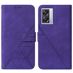 Leather Case Stands Flip Cover Holder Y01B for OnePlus Nord N300 5G Purple