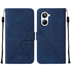 Leather Case Stands Flip Cover Holder Y01B for Realme 10 4G Blue