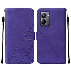 Leather Case Stands Flip Cover Holder Y01B for Realme 10 Pro 5G Purple