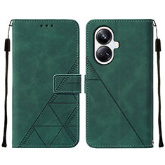 Leather Case Stands Flip Cover Holder Y01B for Realme 10 Pro+ Plus 5G Green