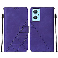 Leather Case Stands Flip Cover Holder Y01B for Realme 9i 4G Purple