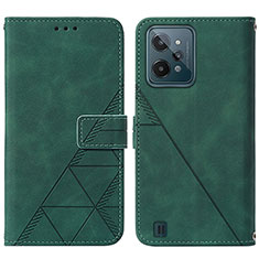Leather Case Stands Flip Cover Holder Y01B for Realme C31 Green