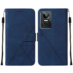Leather Case Stands Flip Cover Holder Y01B for Realme GT Neo3 5G Blue