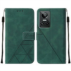 Leather Case Stands Flip Cover Holder Y01B for Realme GT Neo3 5G Green