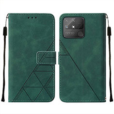 Leather Case Stands Flip Cover Holder Y01B for Realme Narzo 50A Green